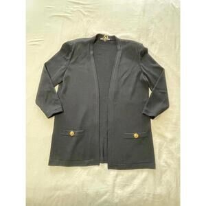 Vintage St. John Basic Size Large long cardigan black classic luxury